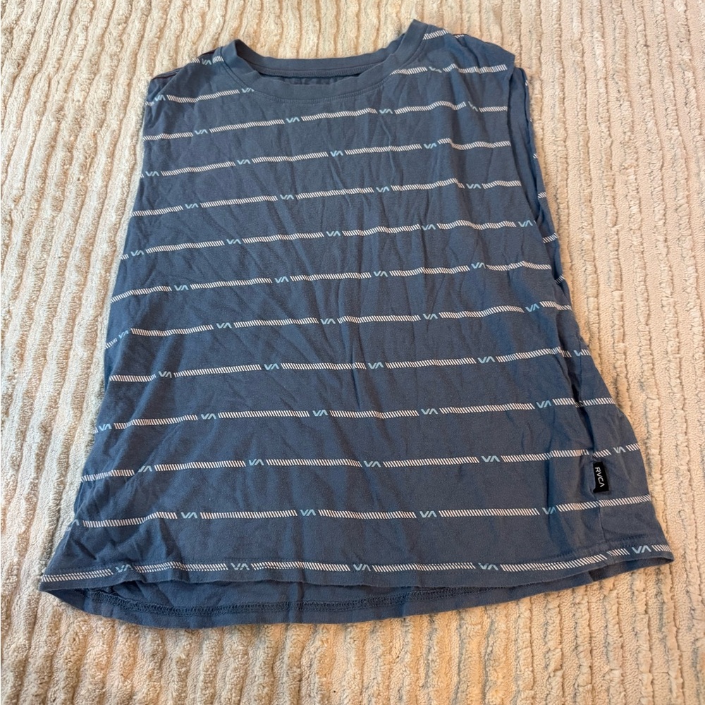 RVCA Gray Striped Sleeveless Top